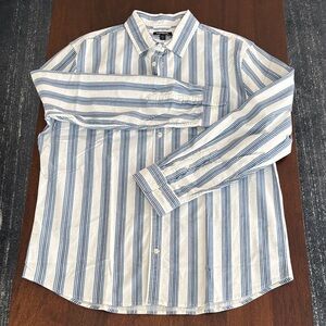 Men's size Large Express Blue Striped Shirt